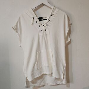 Tribal Off-White Lace-Up Hoodie